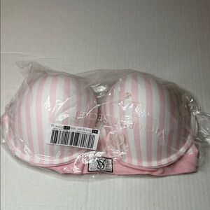 Perfect Shape Shine Patch Push-Up Bra Size 38DD Color Pink and White Striped